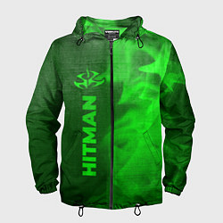 Ветровка с капюшоном мужская Hitman - green gradient по-вертикали, цвет: 3D-черный