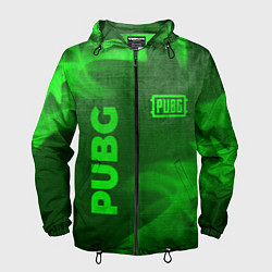 Ветровка с капюшоном мужская PUBG - green gradient вертикально, цвет: 3D-черный