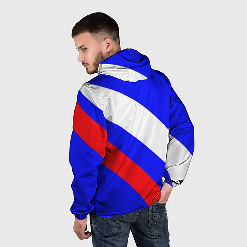 Мужская ветровка Россия с гербом и цветами флага / 3D-Белый – фото 4