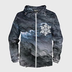 Ветровка с капюшоном мужская Символика Белобога - оберег, цвет: 3D-белый