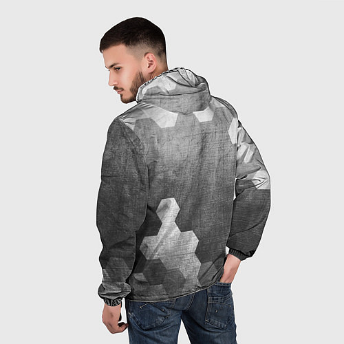 Мужская ветровка Fiat - grey gradient вертикально / 3D-Черный – фото 4