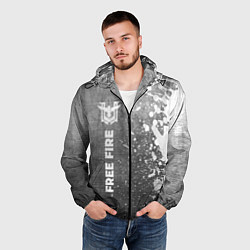 Ветровка с капюшоном мужская Free Fire - grey gradient по-вертикали, цвет: 3D-черный — фото 2
