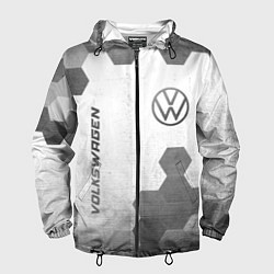 Ветровка с капюшоном мужская Volkswagen - white gradient вертикально, цвет: 3D-черный