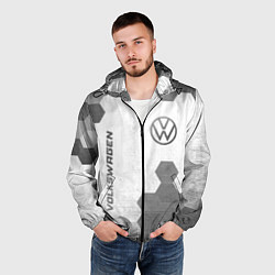 Ветровка с капюшоном мужская Volkswagen - white gradient вертикально, цвет: 3D-черный — фото 2