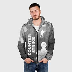 Ветровка с капюшоном мужская Counter Strike - grey gradient вертикально, цвет: 3D-черный — фото 2