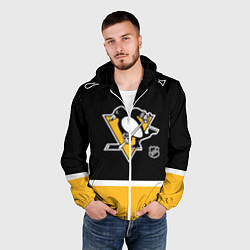 Ветровка с капюшоном мужская Питтсбург Пингвинз хоккей, цвет: 3D-белый — фото 2