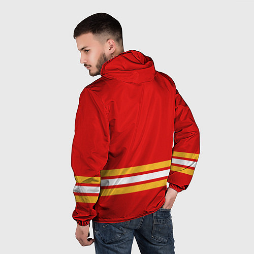 Мужская ветровка Калгари Флэймз хоккей / 3D-Белый – фото 4