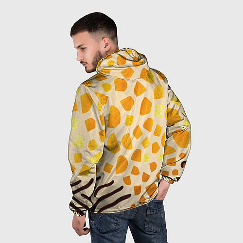 Мужская ветровка Золотистые пятна жирафа / 3D-Белый – фото 4