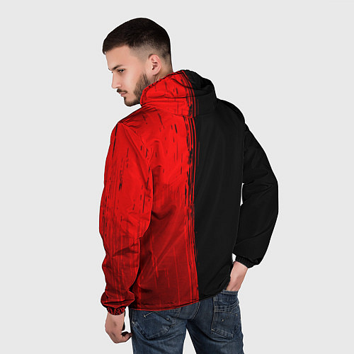 Мужская ветровка AC DC - red gradient по-вертикали / 3D-Черный – фото 4