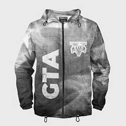 Ветровка с капюшоном мужская GTA - grey gradient вертикально, цвет: 3D-черный
