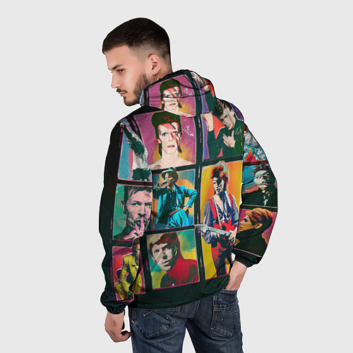 Мужская ветровка David Bowie vintage collage / 3D-Белый – фото 4