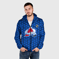 Ветровка с капюшоном мужская Колорадо Эвеланш - синие соты, цвет: 3D-черный — фото 2