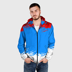 Ветровка с капюшоном мужская Патриот - флаг, цвет: 3D-черный — фото 2