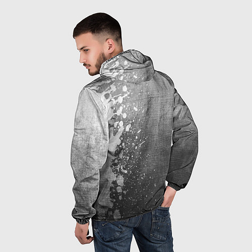 Мужская ветровка Burzum - grey gradient по-вертикали / 3D-Черный – фото 4