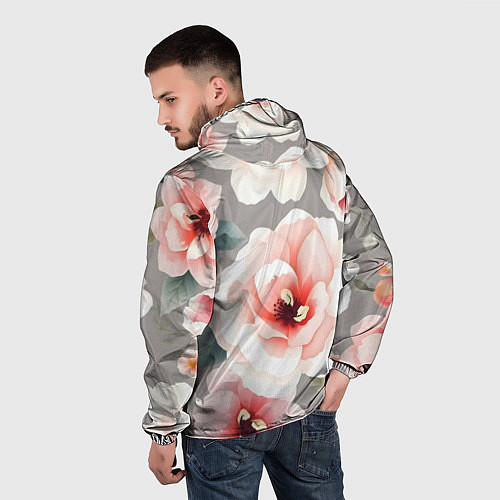 Мужская ветровка Нежные цветы / 3D-Белый – фото 4