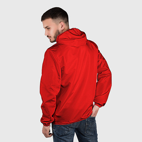 Мужская ветровка Ремень безопасности, красный / 3D-Черный – фото 4