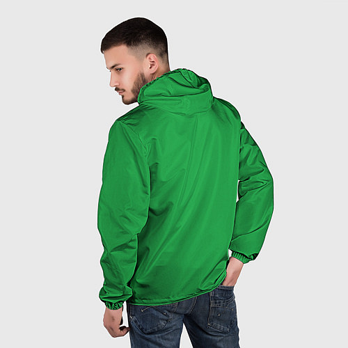 Мужская ветровка Ремень безопасности, зеленый / 3D-Черный – фото 4