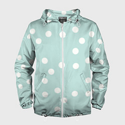 Ветровка с капюшоном мужская Снежная морская пена, цвет: 3D-белый