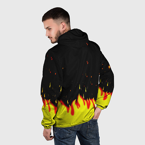 Мужская ветровка Monster energy fire steel / 3D-Белый – фото 4