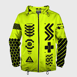 Мужская ветровка Кибер текстура - ядовитая