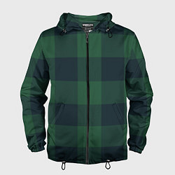 Ветровка с капюшоном мужская Дождевой лес тартан ирландский, цвет: 3D-черный