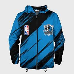 Ветровка с капюшоном мужская Даллас Маверикс - черно синий, цвет: 3D-черный