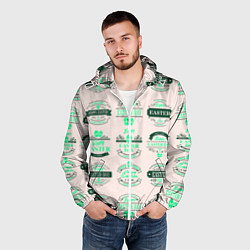 Ветровка с капюшоном мужская Easter turquoise, цвет: 3D-белый — фото 2