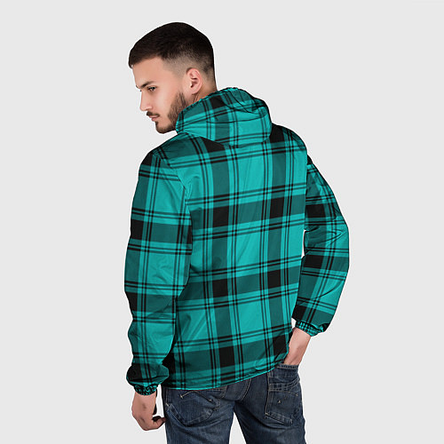 Мужская ветровка Checkered blue / 3D-Белый – фото 4
