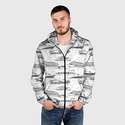 Ветровка с капюшоном мужская Корабли на Неве, цвет: 3D-черный — фото 2