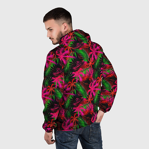 Мужская ветровка Palm red pink / 3D-Белый – фото 4