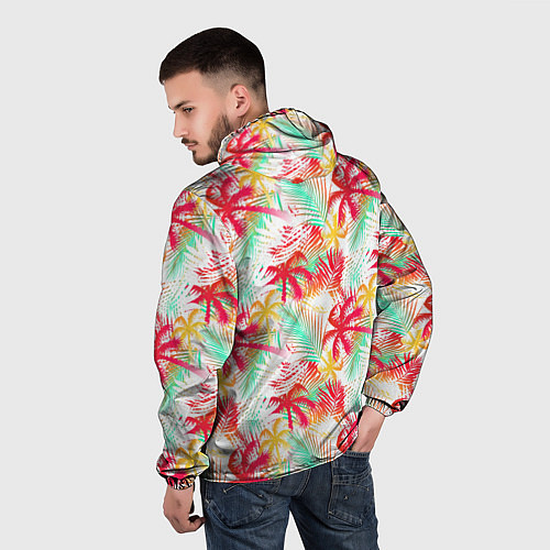 Мужская ветровка Palm red yellow / 3D-Белый – фото 4