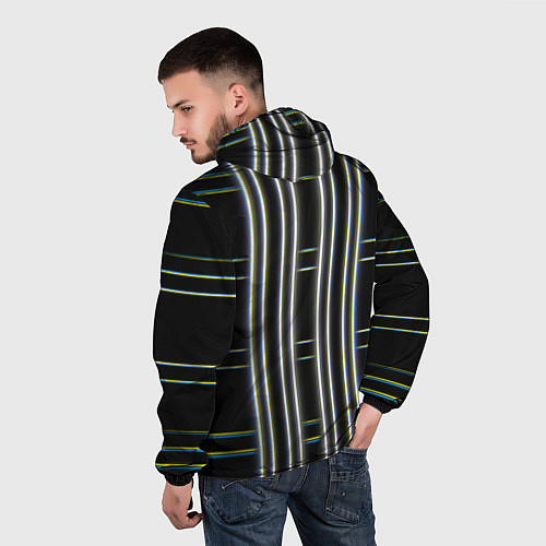 Мужская ветровка Neon yellow blue white / 3D-Белый – фото 4