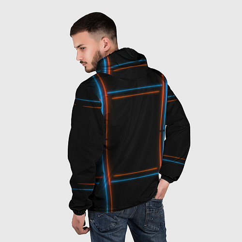 Мужская ветровка Neon black red blue / 3D-Белый – фото 4
