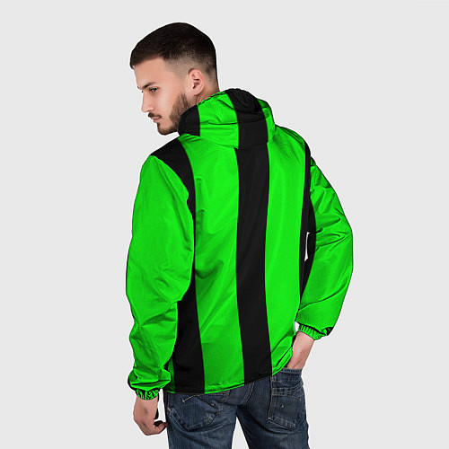 Мужская ветровка Color green black line / 3D-Белый – фото 4