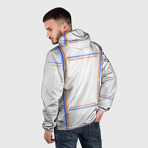Мужская ветровка Neon white orange blue / 3D-Белый – фото 4