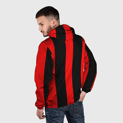 Мужская ветровка Color black red lines / 3D-Белый – фото 4