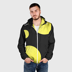 Ветровка с капюшоном мужская Лава лампа макро баланс абстракция, цвет: 3D-белый — фото 2