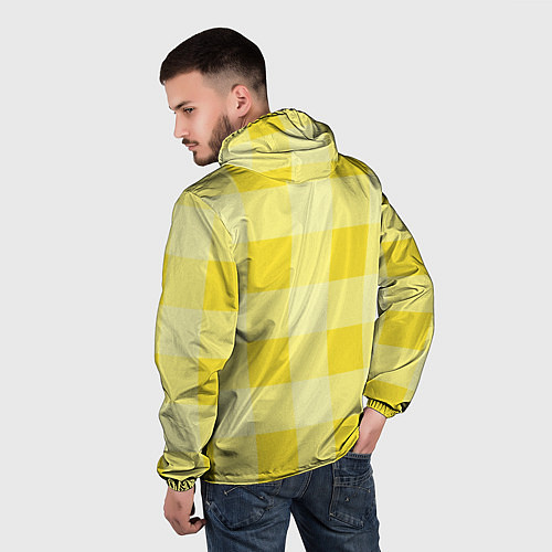 Мужская ветровка Солнечный желтый тартан / 3D-Белый – фото 4
