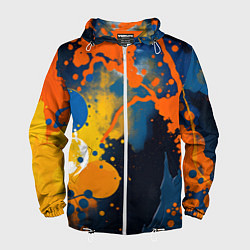 Ветровка с капюшоном мужская Краска на стене, цвет: 3D-белый