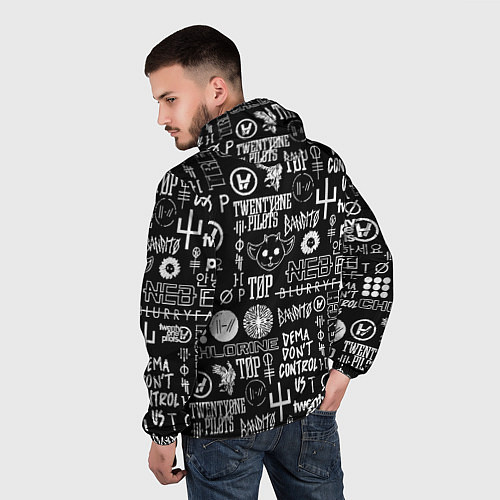Мужская ветровка Twenty one pilots rock logo / 3D-Белый – фото 4