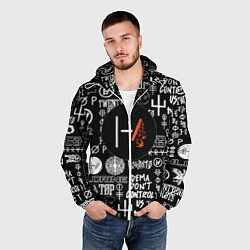 Ветровка с капюшоном мужская Twenty one pilots rock logo, цвет: 3D-белый — фото 2