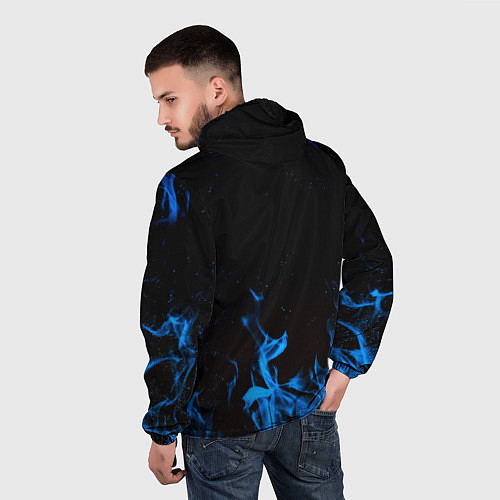 Мужская ветровка Дум огонь лого / 3D-Белый – фото 4