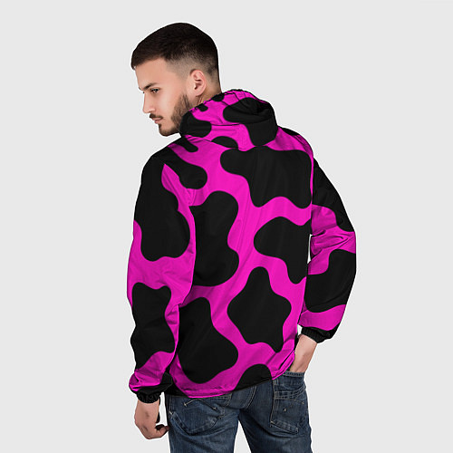 Мужская ветровка Розовая коровья расцветка / 3D-Белый – фото 4