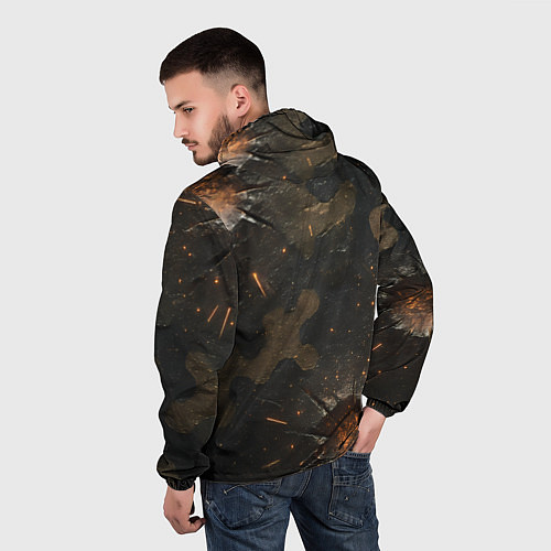 Мужская ветровка Камуфляж со следами от пуль / 3D-Белый – фото 4