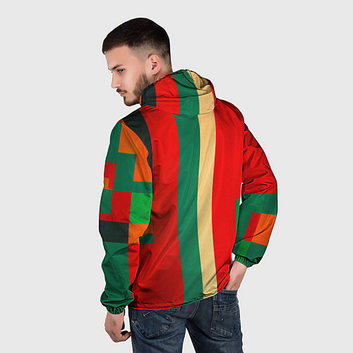 Мужская ветровка Милитари девушка на оружейной башне ретрофутуризм / 3D-Белый – фото 4