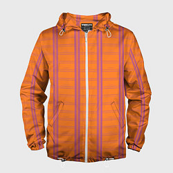Ветровка с капюшоном мужская Color orange cage, цвет: 3D-белый