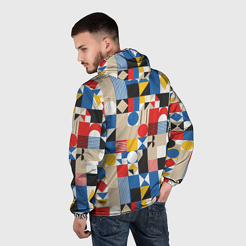 Мужская ветровка Геометрический балаган / 3D-Белый – фото 4