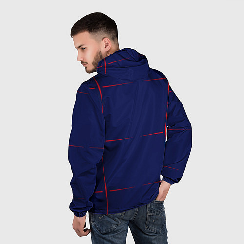 Мужская ветровка Color blue red stripes / 3D-Белый – фото 4