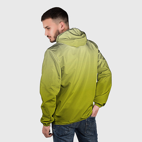Мужская ветровка Градиент лаймовый / 3D-Белый – фото 4