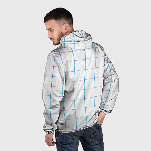 Мужская ветровка Color white blue stripes / 3D-Белый – фото 4